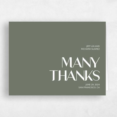 Dark Sage, Green Wedding Thank You - Millsboro Landscape
