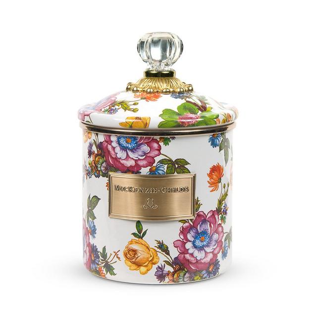 MacKenzie-Childs Flower Market Small Canister, White