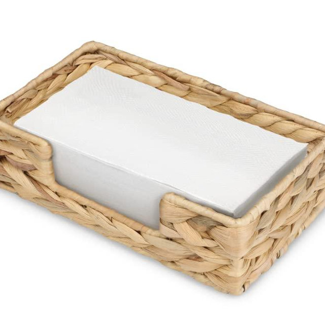 Graciadeco Water Hyacinth Rustic Napkin Holder for Bathroom, Rectangular Napkin Holder Dinner Napkin Basket Guest Towel Holders Rattan Napkin Holder Disposable Hand Towel Basket For Bathroom Kitchen