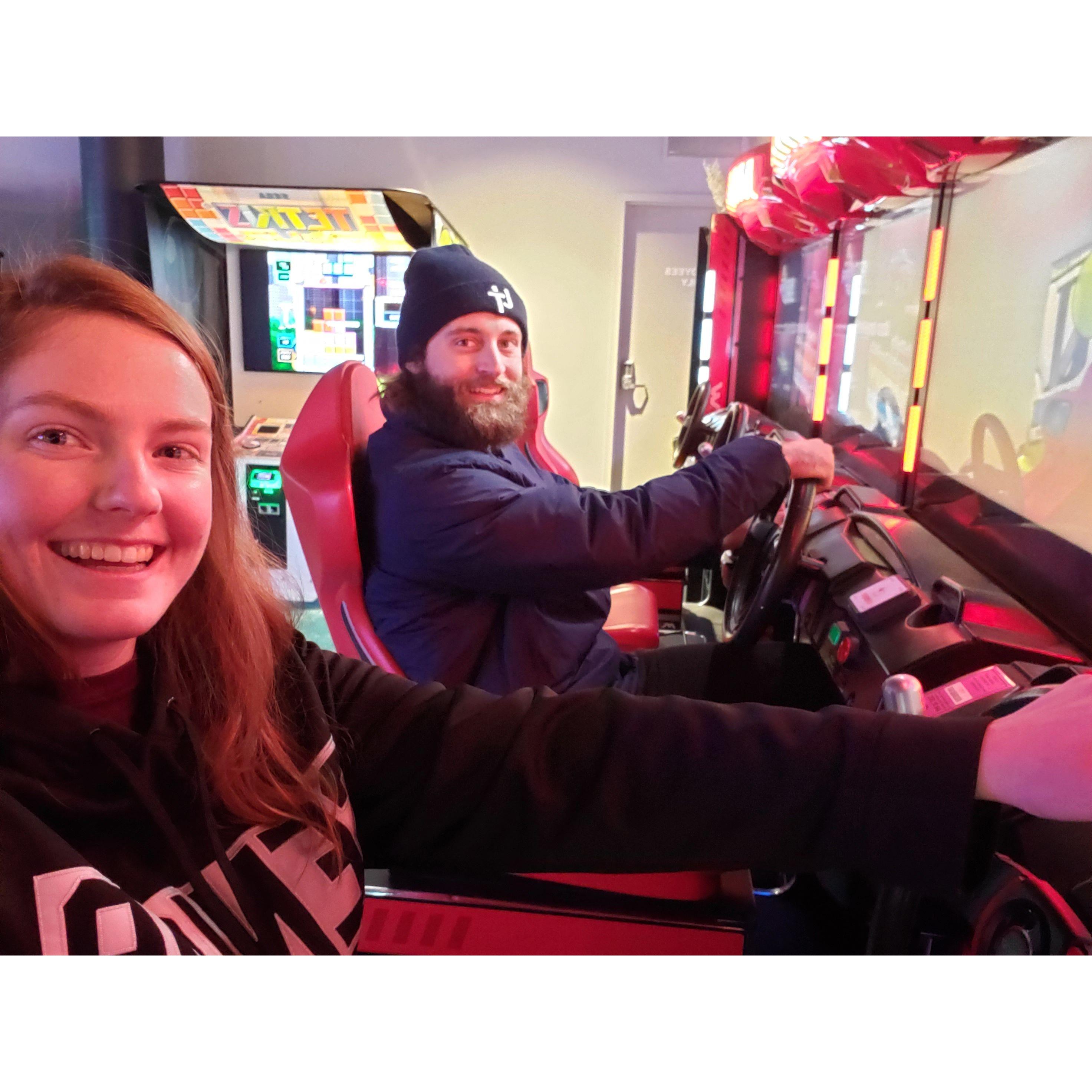 Arcade date after getting engaged!