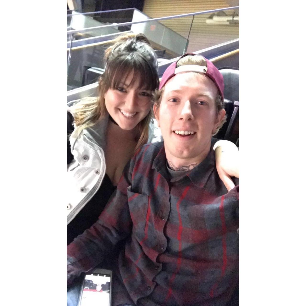 Iowa Energy game 2017. Ruan always had tickets to win to sit in our box seats at Wells Fargo. Zach and I have had so much fun doing this.