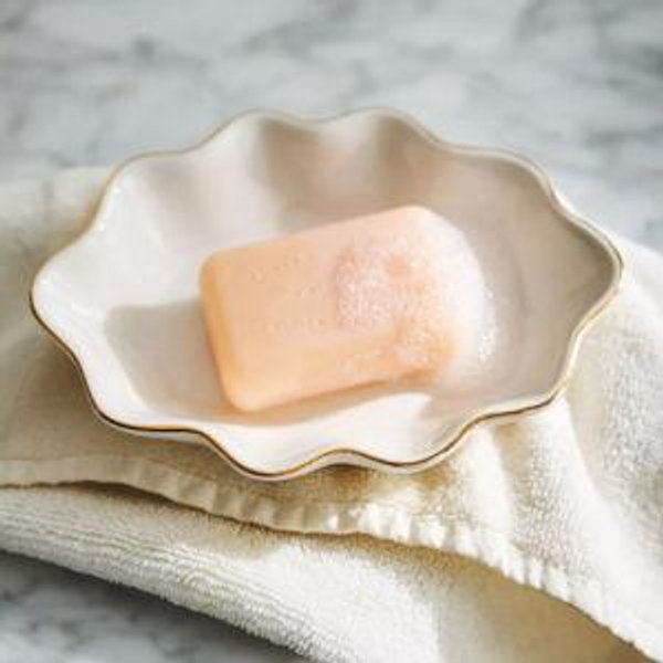 Le Marais Soap Dish with Gold Trim