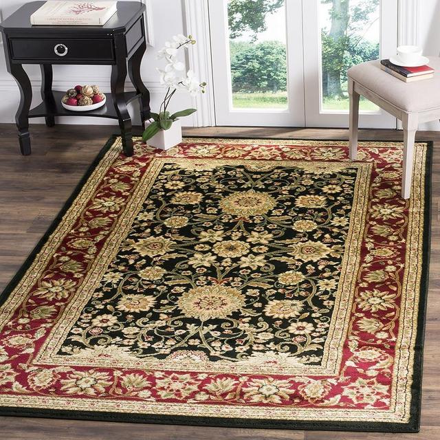 SAFAVIEH Lyndhurst Collection Area Rug - 5'3" x 7'6", Black & Red, Traditional Oriental Design, Non-Shedding & Easy Care, Ideal for High Traffic Areas in Living Room, Bedroom (LNH212G)