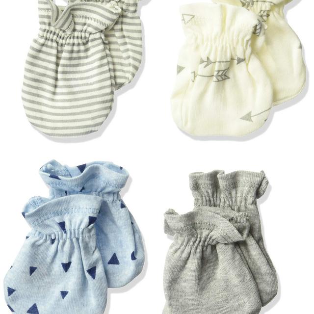 Gerber Baby Boys' 4-Pair Mittens, explore, 0-3 Months