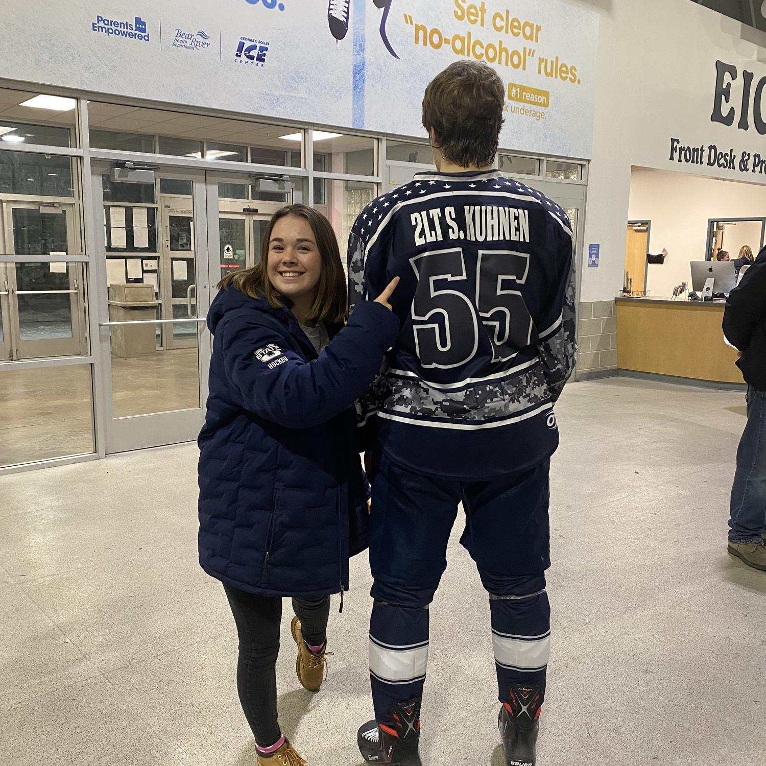 Bradley's last military night game at USU. Tribute to Lucy's older brother