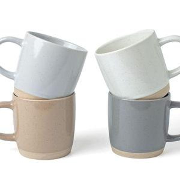 Coffee Mugs for 4, 12 oz Mug Set