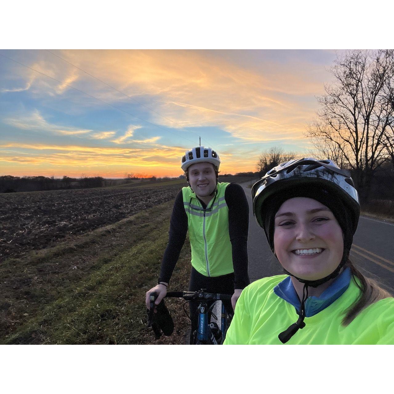 One of the many bike rides together