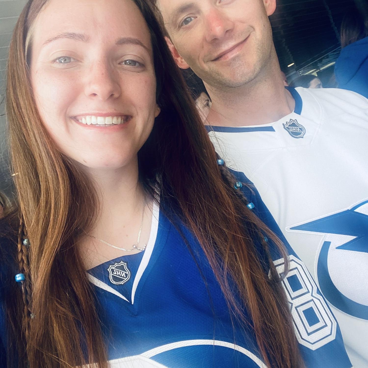 Curtis has never watched hockey before meeting Taylor, now he’s a fan of the best hockey team, Tampa Bay Lightning ⚡️