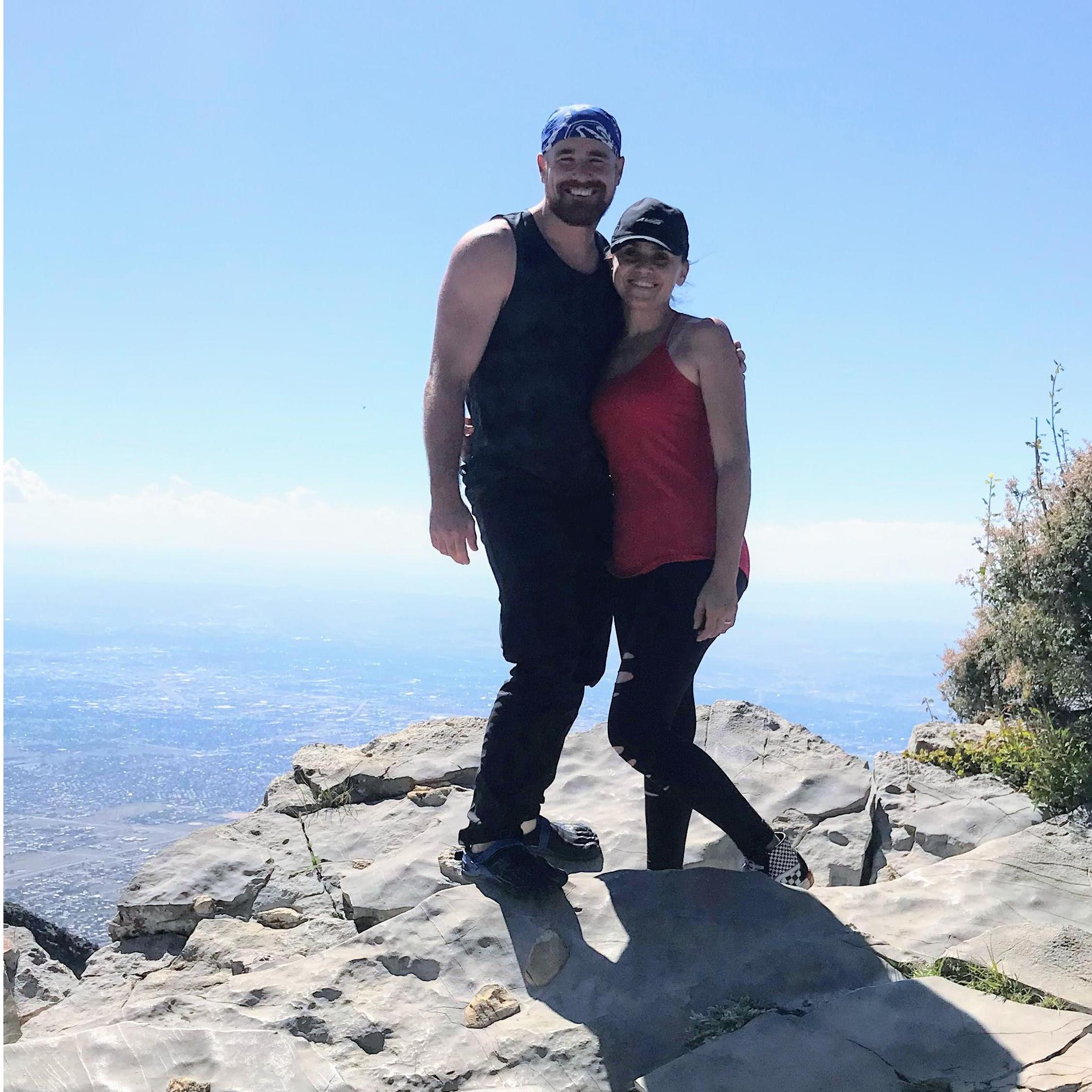 Showing Dallas the top of Sandia Crest... We both love hiking. :)
