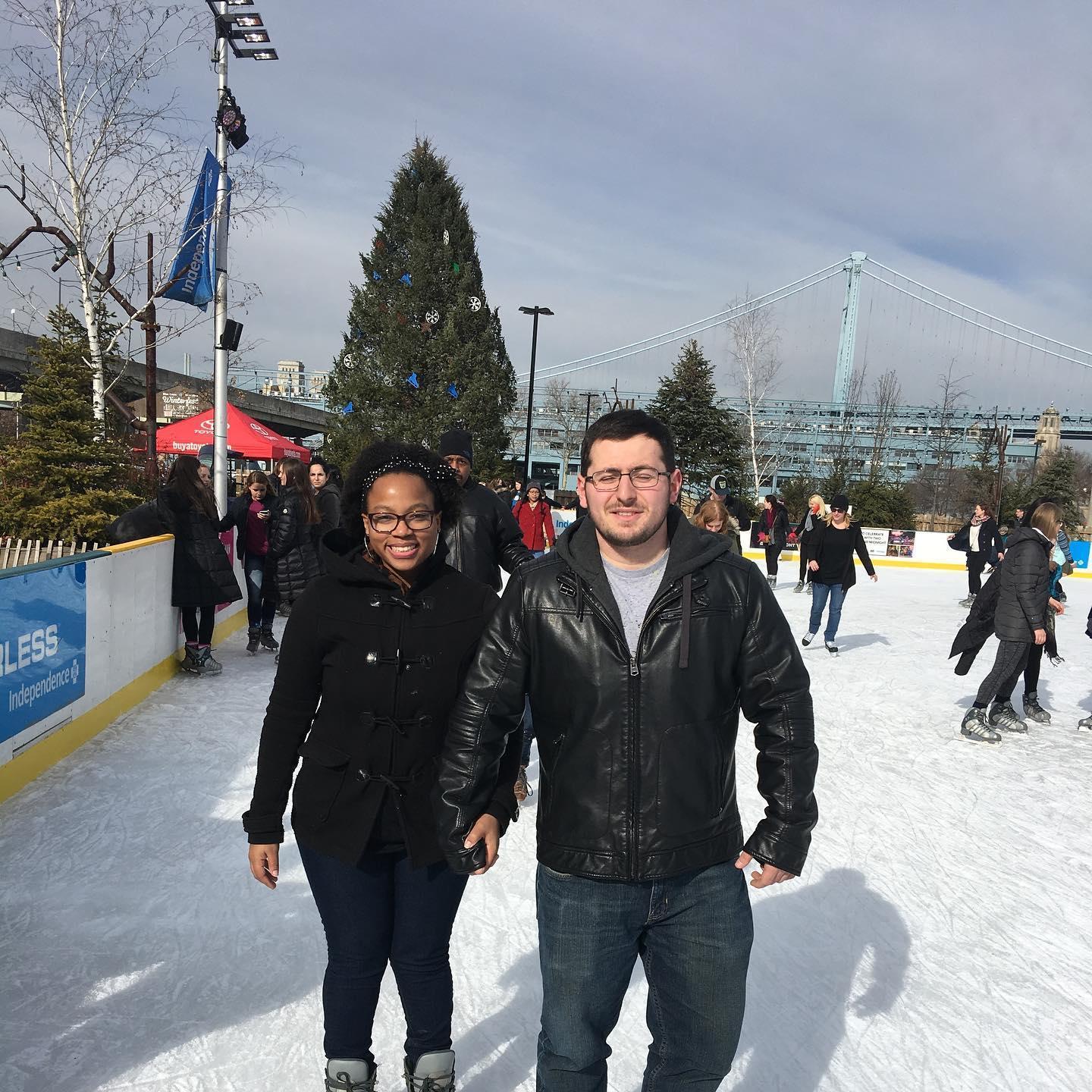 One of our first dates, he took me ice skating in philly
