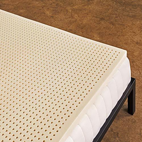 Pure Green 100% Natural Latex Mattress Topper - Medium Firmness - 2 Inch - Queen Size