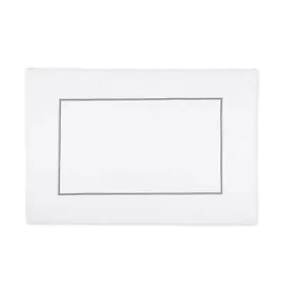Wamsutta® Classic Turkish 24x36 Embroidered Bath Mat in White/Charcoal