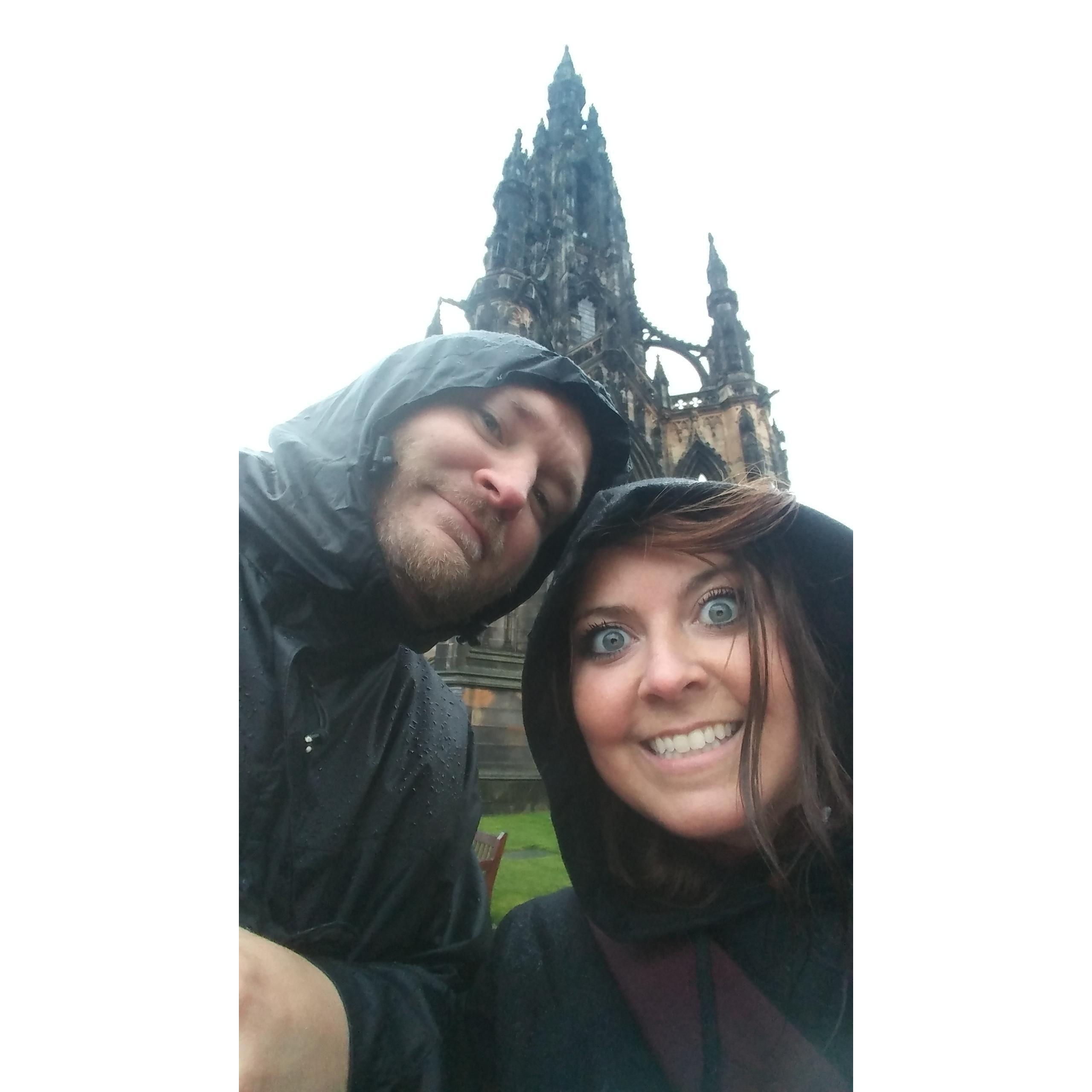 Day 1 - It does rain a bit in Scotland but who cares with all the things to see! Derek takes it easy, knowing that he won't be popping the question for another few days. Heather doesn't know at all.