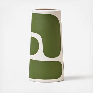 Large Color Block Pillar Vase