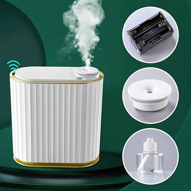MOPUP Small Touchless Trash Can for Bathroom with Essential Oil Diffuser, 7L Bedroom Automatic Garbage Bin with Lid, Small Motion Sensor Smart Wastebasket, 6 AAA Batteries & Aromatherapy not Included
