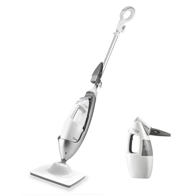 LIGHT 'N' EASY Multi-Functional steam mop Steamer for Cleaning Hardwood Floor Cleaner for Tile Grout Laminate Ceramic, 7688ANW, White