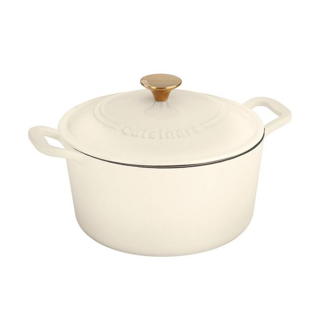 Cuisinart Classic Enameled Cast Iron 3.5qt Round Cream Colored Casserole with Cover - CI635-22CRMT