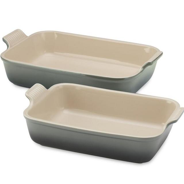 Le Creuset Heritage Stoneware Rectangular Bakers, Set of 2, Ocean