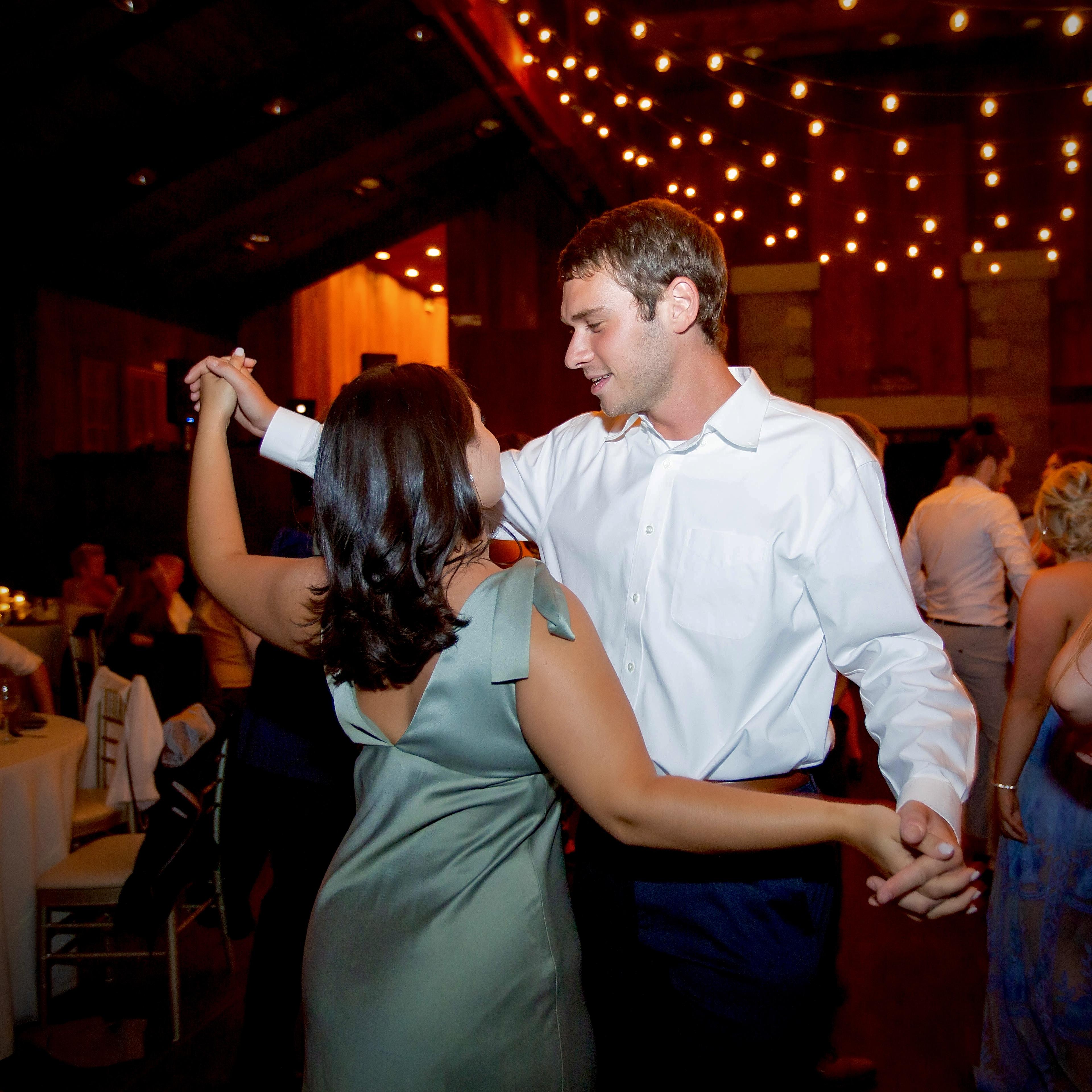 A favorite picture, tearing up the dance floor at Britt & Matt's wedding reception!