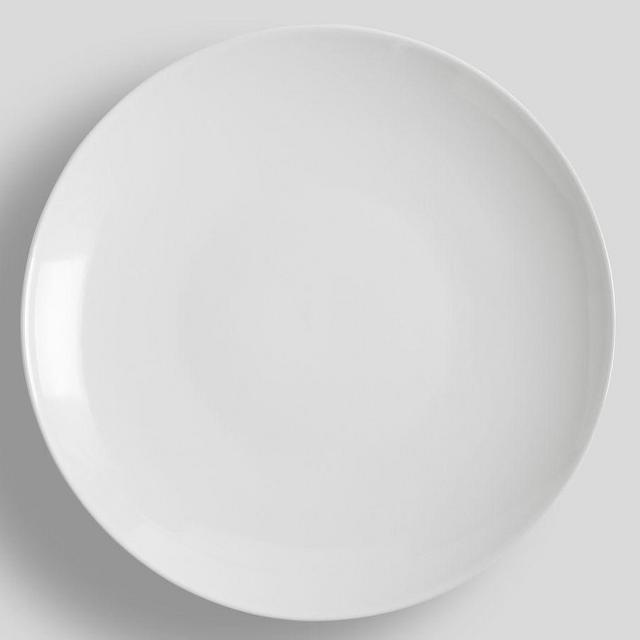 Mason Glossy Stoneware Dinner Plates, Set of 4 - Glossy True White