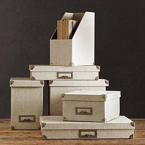 RH - Linen Office Storage Accessories Sand