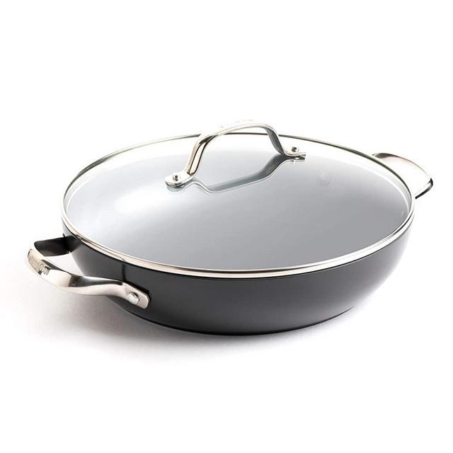 GreenPan Valencia Pro Induction Safe Healthy Ceramic Nonstick Everyday Pan, 11", Gray