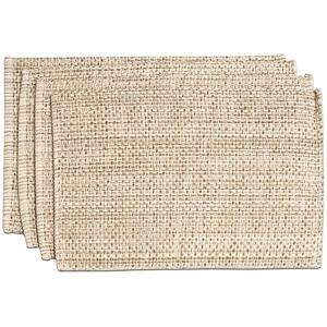 Sweet Home Collection Trends Two Tone 100% Cotton Woven Placemat (4 Pack), 13" x 19", Eggshell