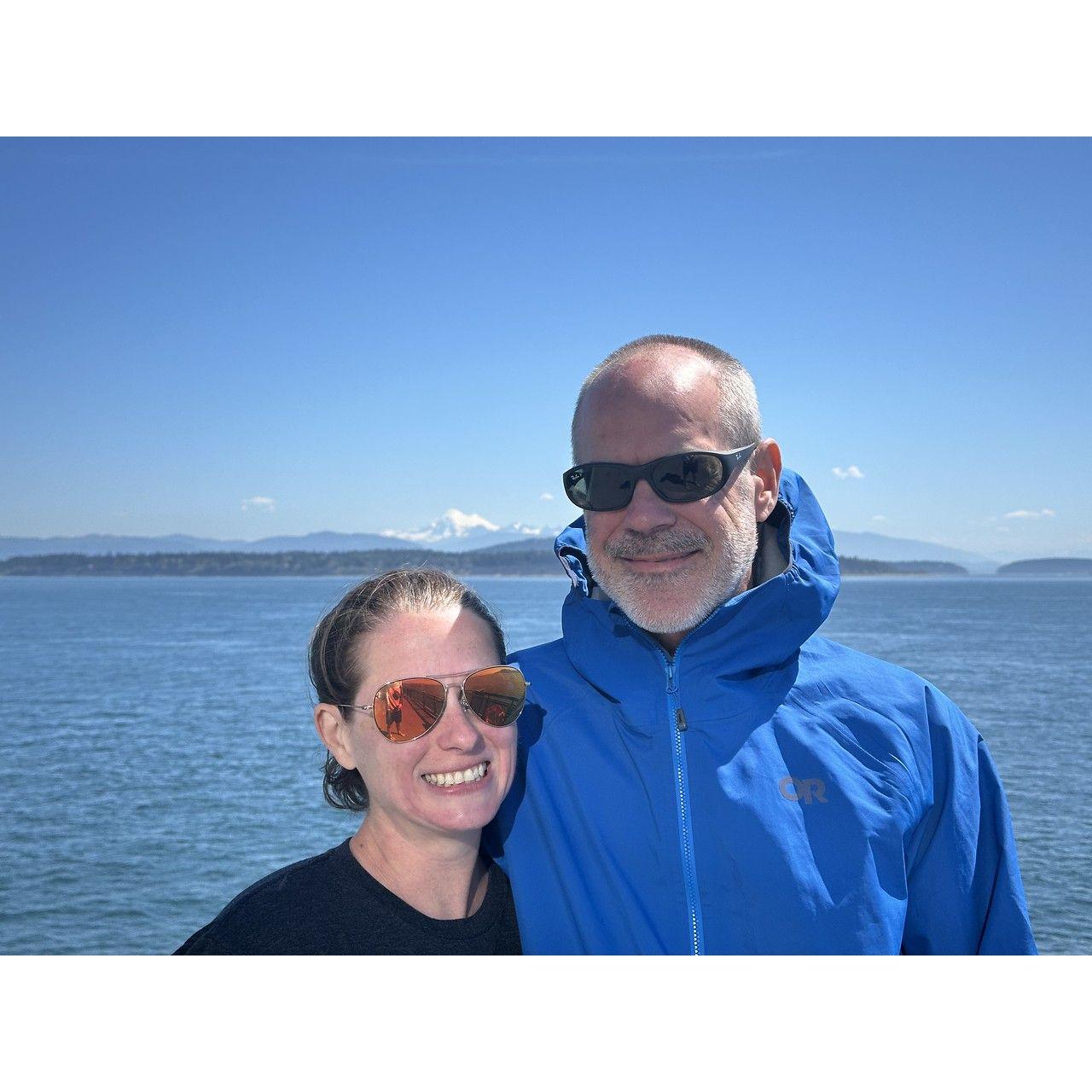 Waiting for the ferry to start our journey home! (Honeymoon)