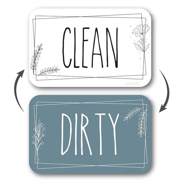 Dishwasher Magnet Clean Dirty Sign, Clean Dirty Magnet for Dishwasher, Clean/Dirty and Dirty or Clean Magnetic Signs for Stainless Steel Dish Washer Sign (Slate Blue)