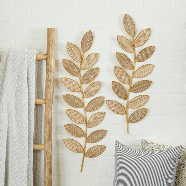 Set of 2 Metal Leaf Wall Decors Brown - Olivia & May