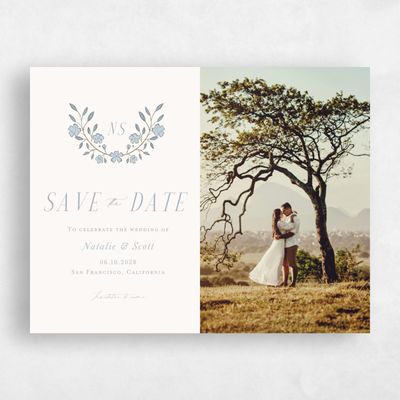 Powder Blue Wedding Save the Date - Moira Photo