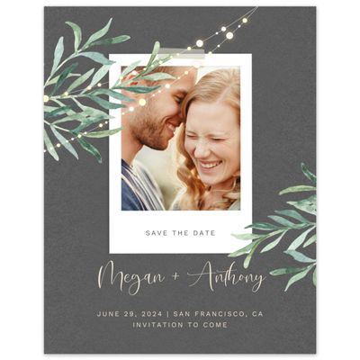 Charcoal, Grey Wedding Digital Save the Date - Saranac Frame
