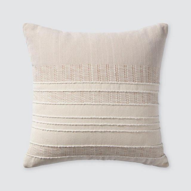 The Citizenry Dhara Leather Lumbar Pillow | Small | Ivory