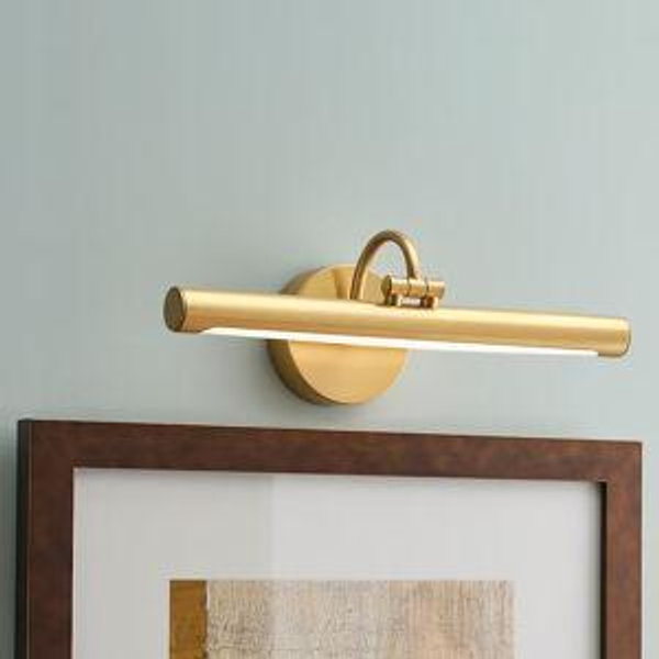 allen + roth Prichard Brushed Gold LED Battery Picture Light