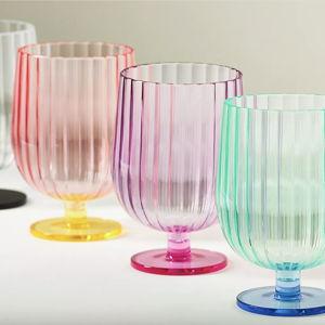 Raquel Scallop Acrylic Goblets, Set of 4