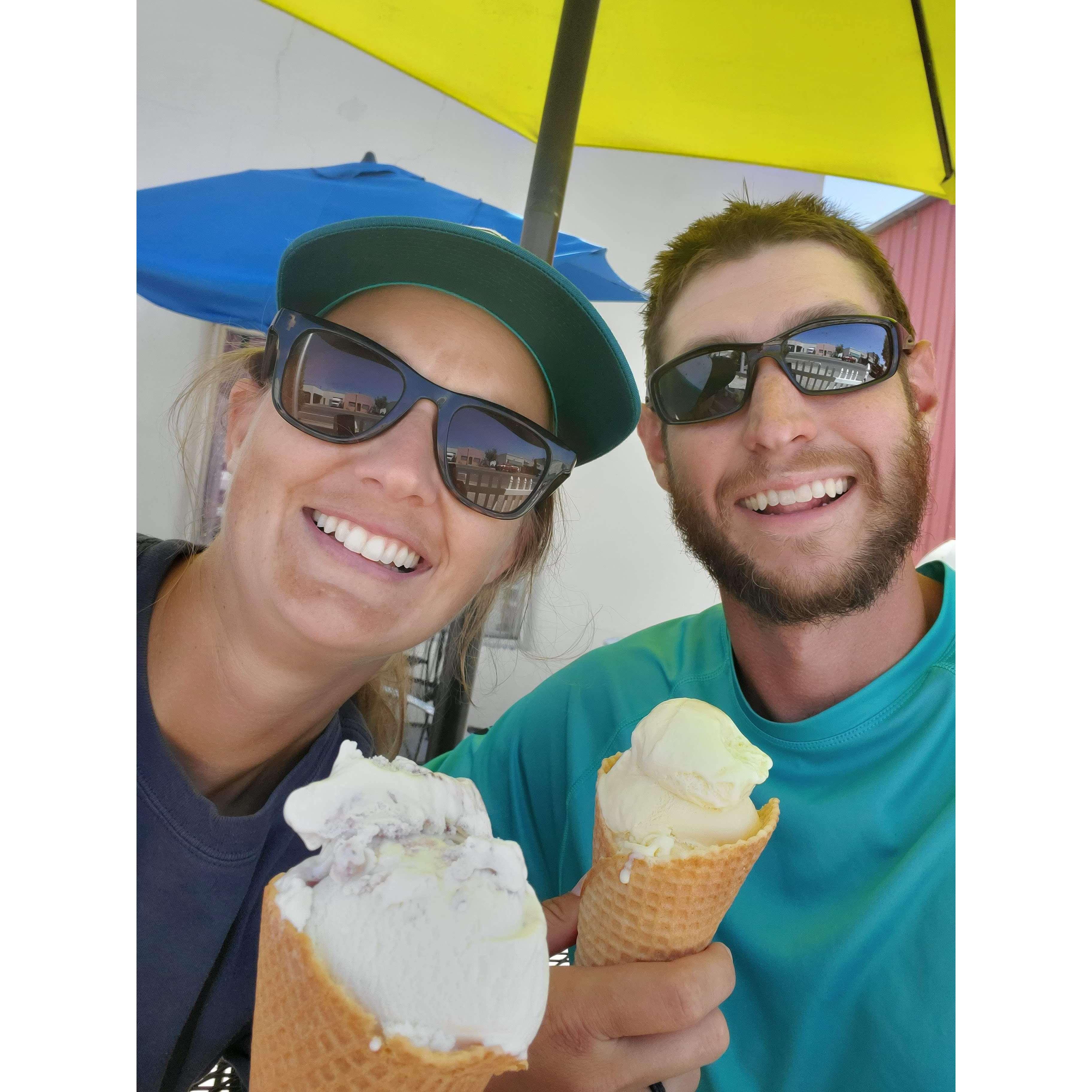 Day date:) Blue Heart Springs, then Magic Valley Brewing, and then Cloverleaf Creamery!