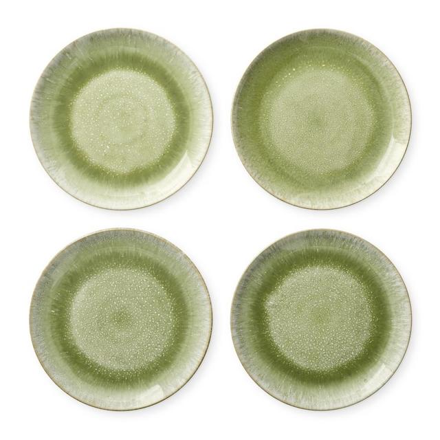 Reactive Glaze Salad Plates, Set of 4, Light Green