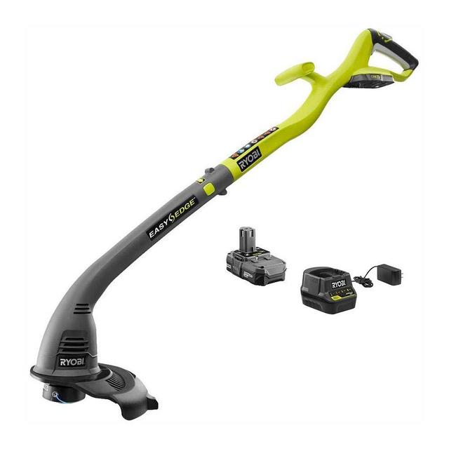 RYOBI ONE+ 18-Volt Lithium-Ion Electric Cordless String Trimmer and Edger - 1.3 Ah Battery and Charger Included
