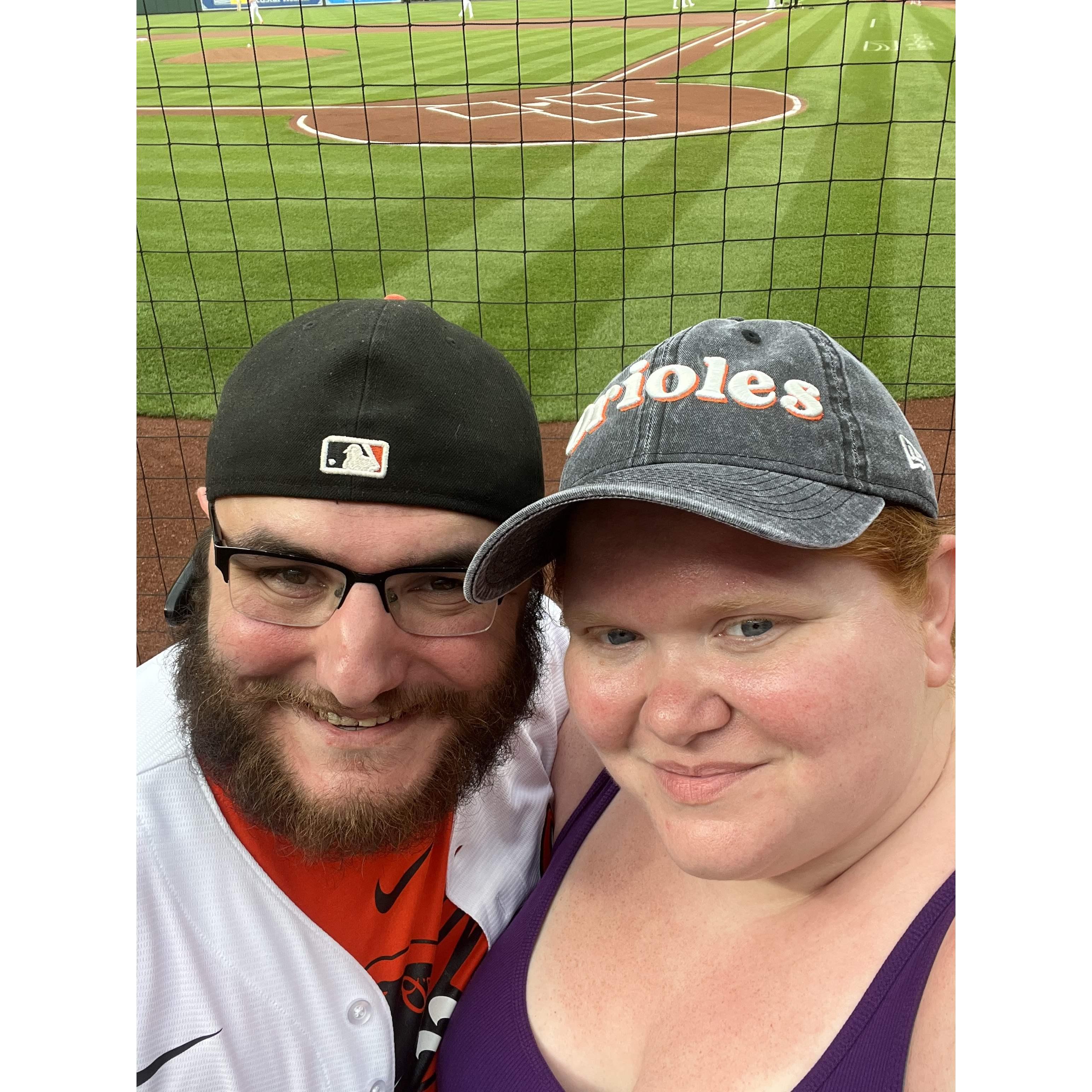 Home plate seats at the O's game!