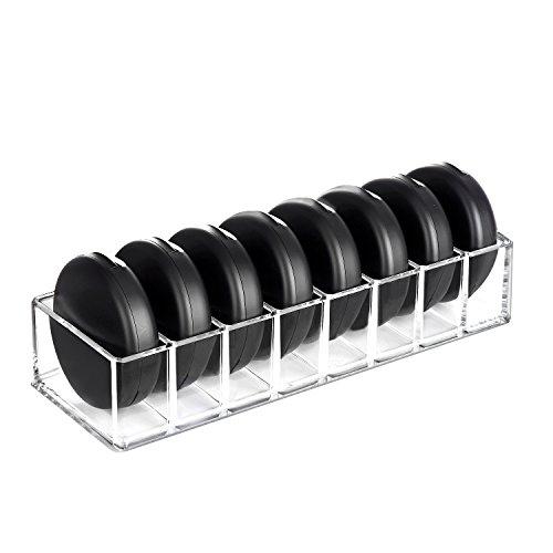 hblife Clear Acrylic Compact Organizer Blushes Highlighters Eyeshadow Makeup Organizer, 8 Spaces
