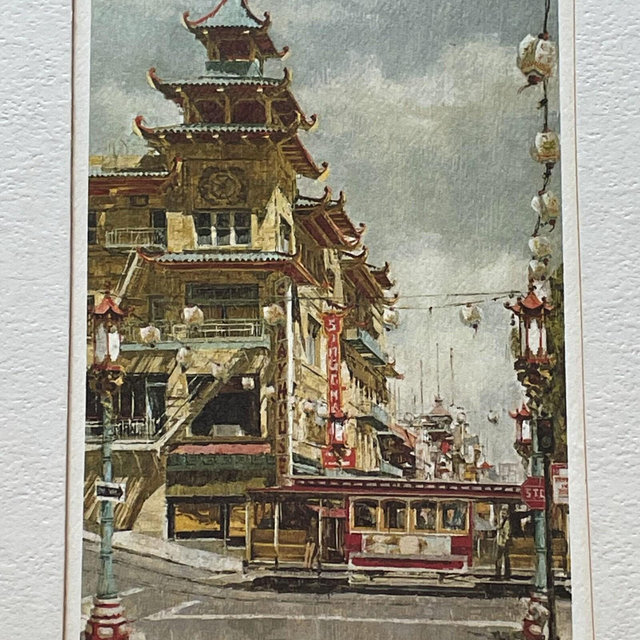 Small 1968 Don Davey Framed Chinatown San Francisco Print