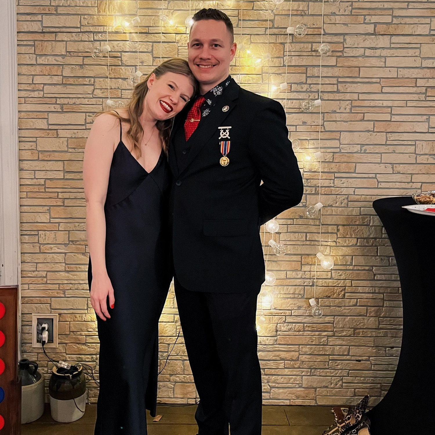 We went to the Annual Gentleman's Risk Game hosted at the Johnston household. Justin won best dressed, definitely because he wore is cool USMC medals.