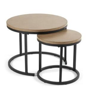 Better Homes & Gardens Marlow Outdoor 2pk Patio Nesting Tables, Black