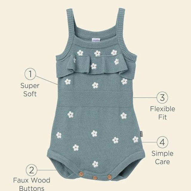 Size 0-3 / Modern Moments by Gerber Baby Girls' Sweater Knit 1-piece Outfit