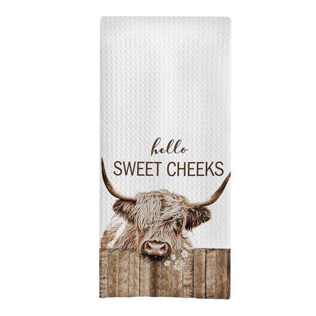 GCFET Highland Cow Bathroom Towels - Farmhouse Cow Decorative Hand Towels for Bathroom 16x24, Funny Bathroom Hand Towels, Funny Hand Towels for Bathroom