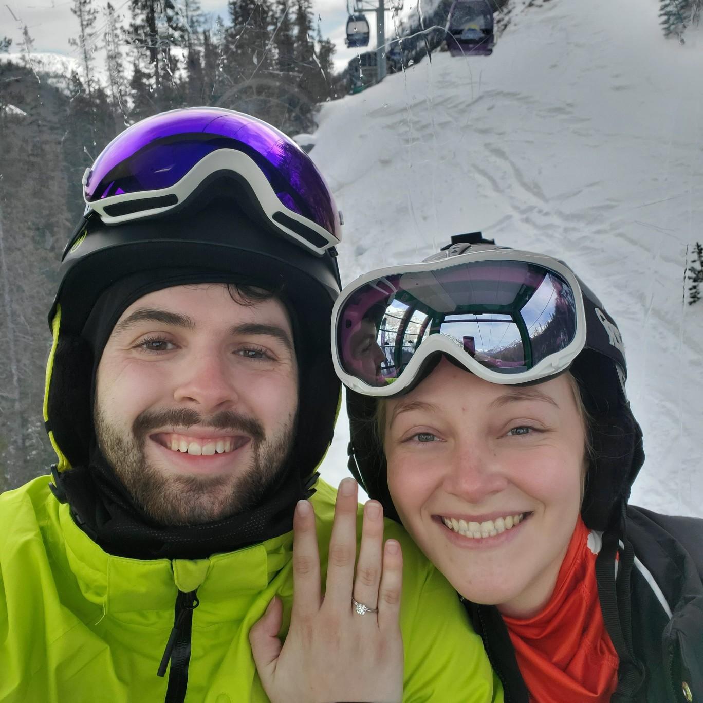 1st picture of engaged couple