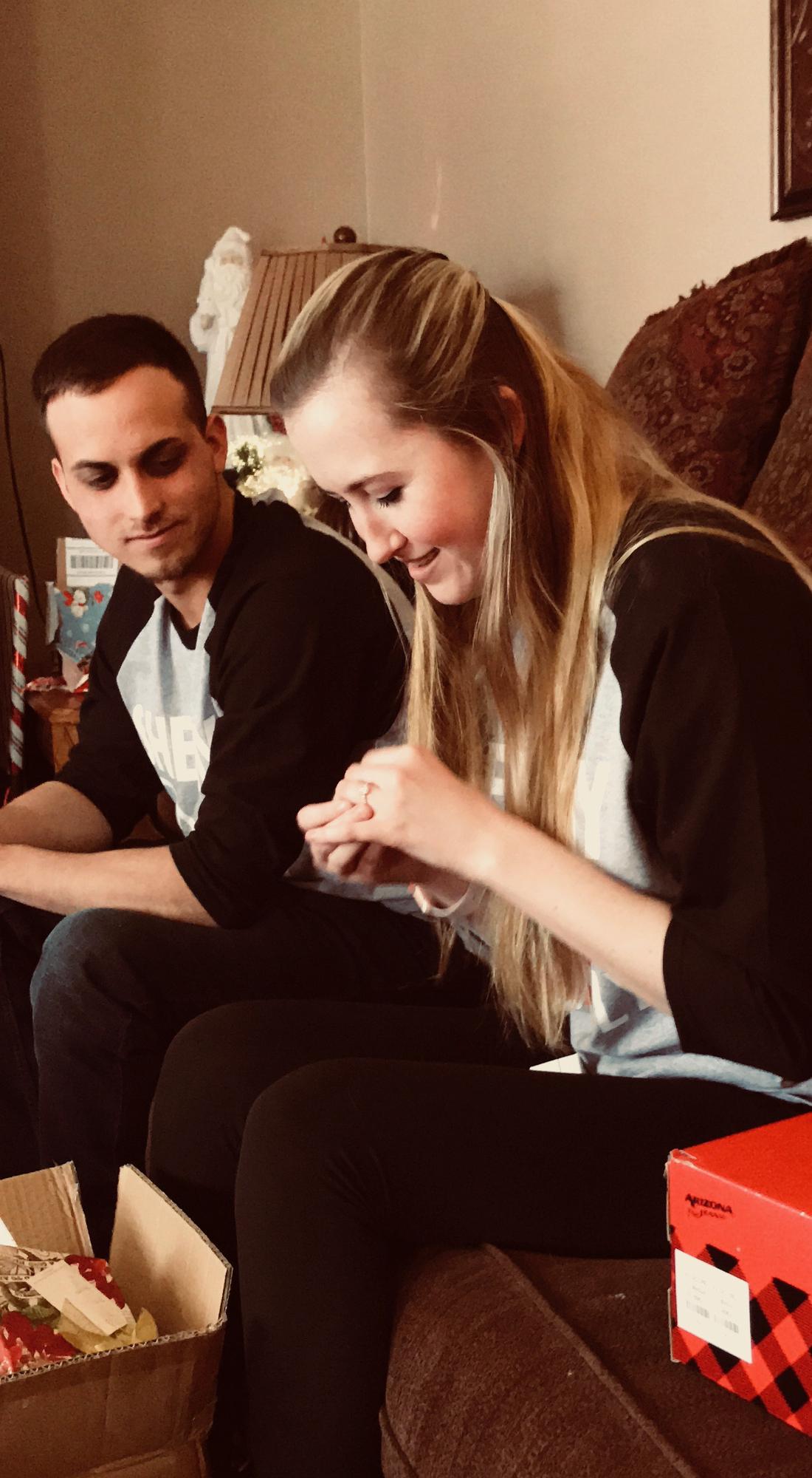 Our first Christmas together-- Nick got me a promise ring