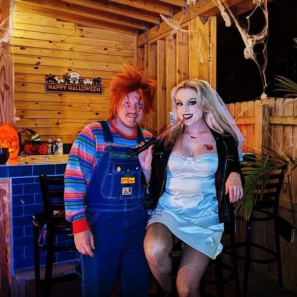 Wanna play? Our first Halloween house party as Chucky and Tiffany