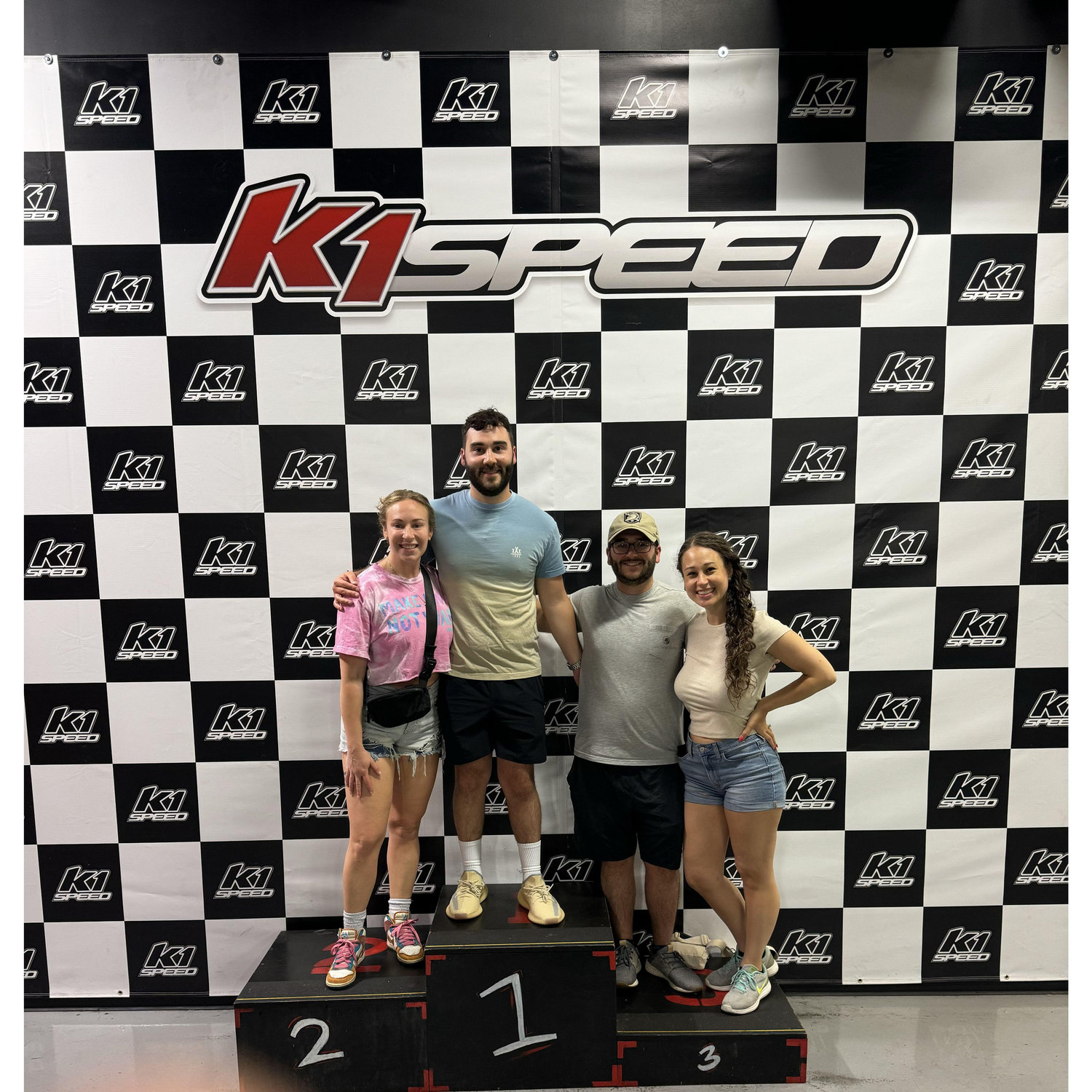 Jeanette: “Jarrett, can you help caption this lovely photo of us with Gill and Evan?”

Jarrett: “If you ain’t first you’re last”