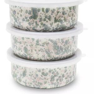 Crow Canyon Home Catalina Enamelware 3-Piece Storage Bowl Set